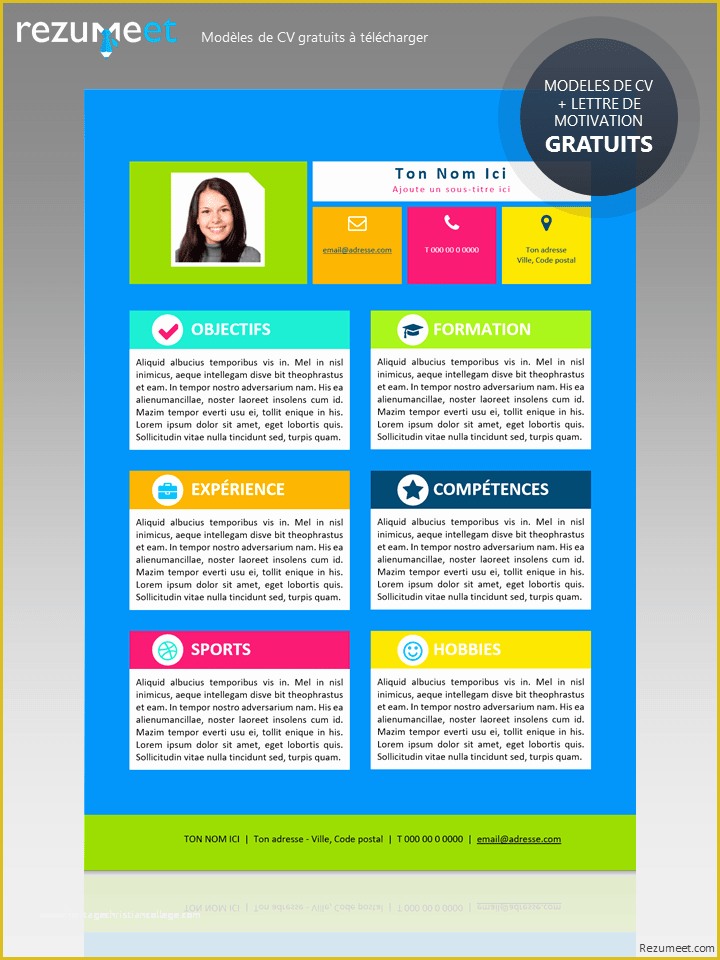 Fun Resume Templates Free Of Mon Premier Cv Modèle De Cv Pour Enfants