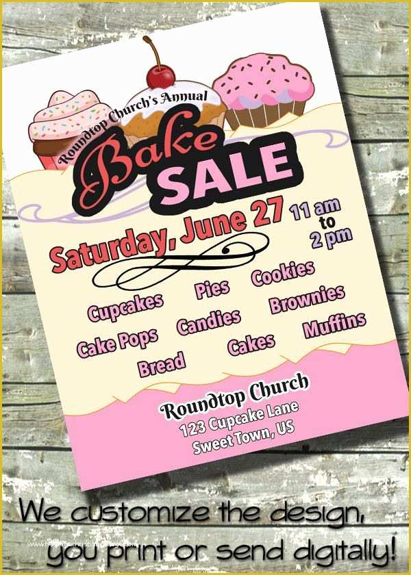 Fundraising Poster Template Free Of Bake Sale Flyer event Poster Fundraiser Flyer Digital