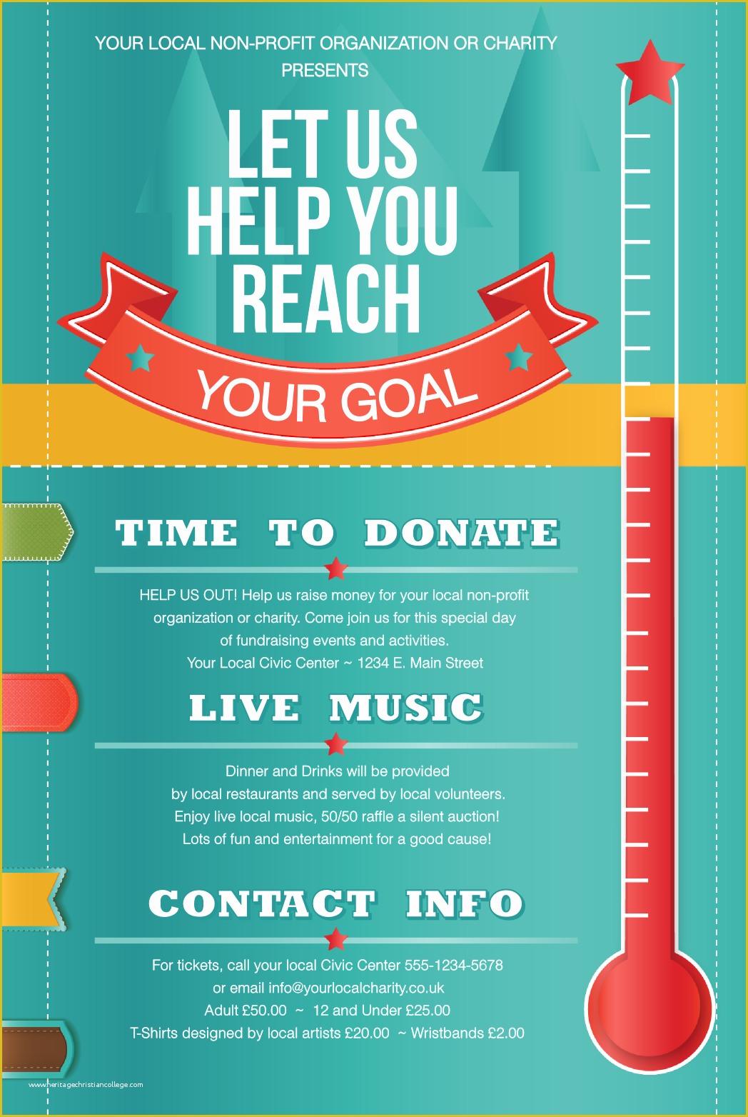 Fundraising Poster Template Free Of Fundraising thermometer Poster