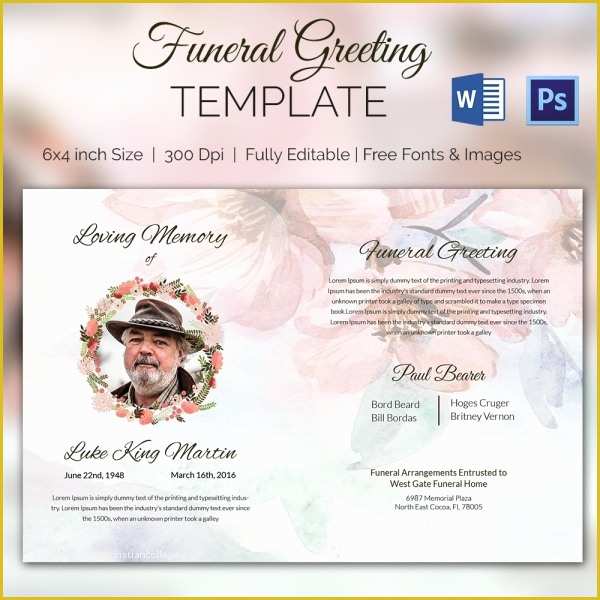 Funeral Invitation Template Free Download Of 11 Funeral Card Templates Free Psd Ai Eps format