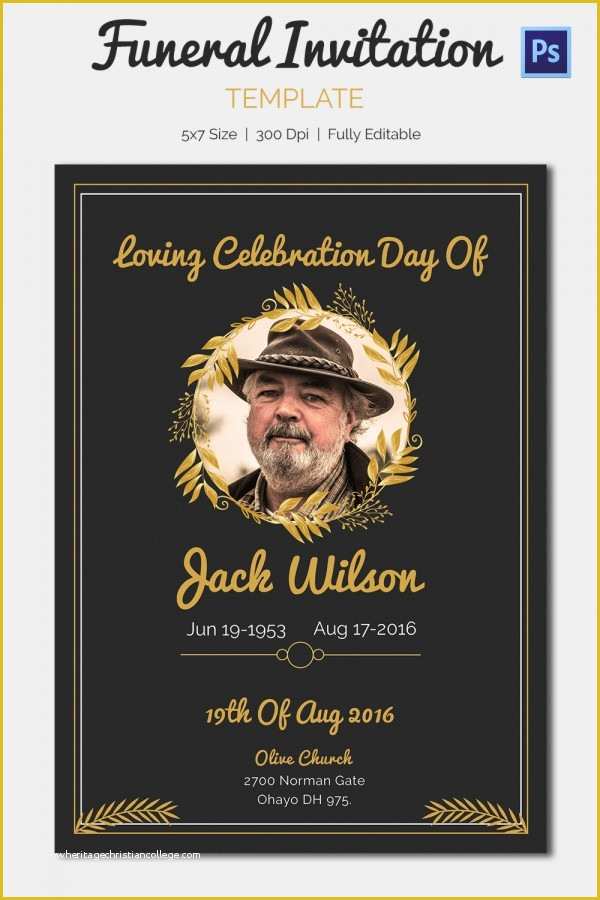 Funeral Invitation Template Free Download Of 15 Funeral Invitation Templates – Free Sample Example