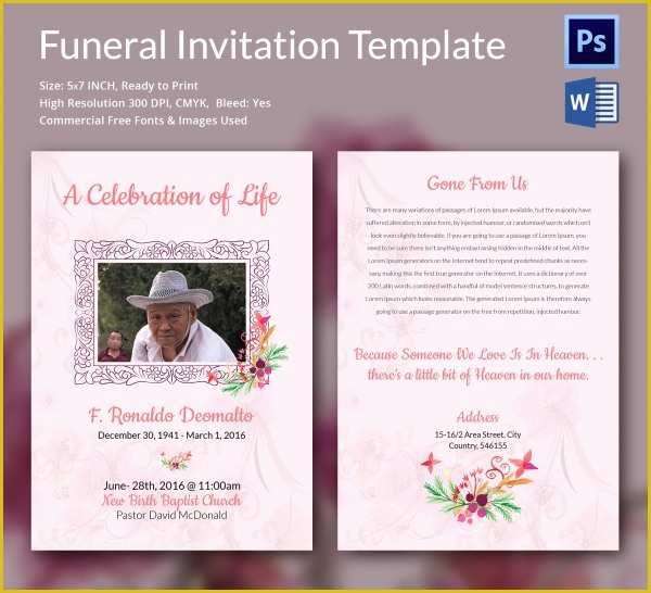 Funeral Invitation Template Free Download Of Sample Funeral Invitation Template 11 Documents In Word