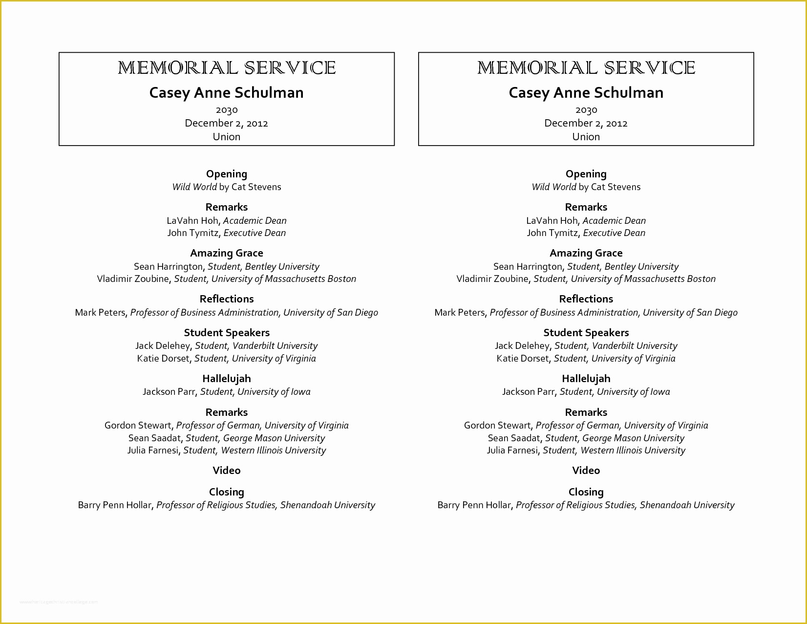 Funeral order Of Service Template Free Of 13 Funeral Service Program Templateagenda Template Sample