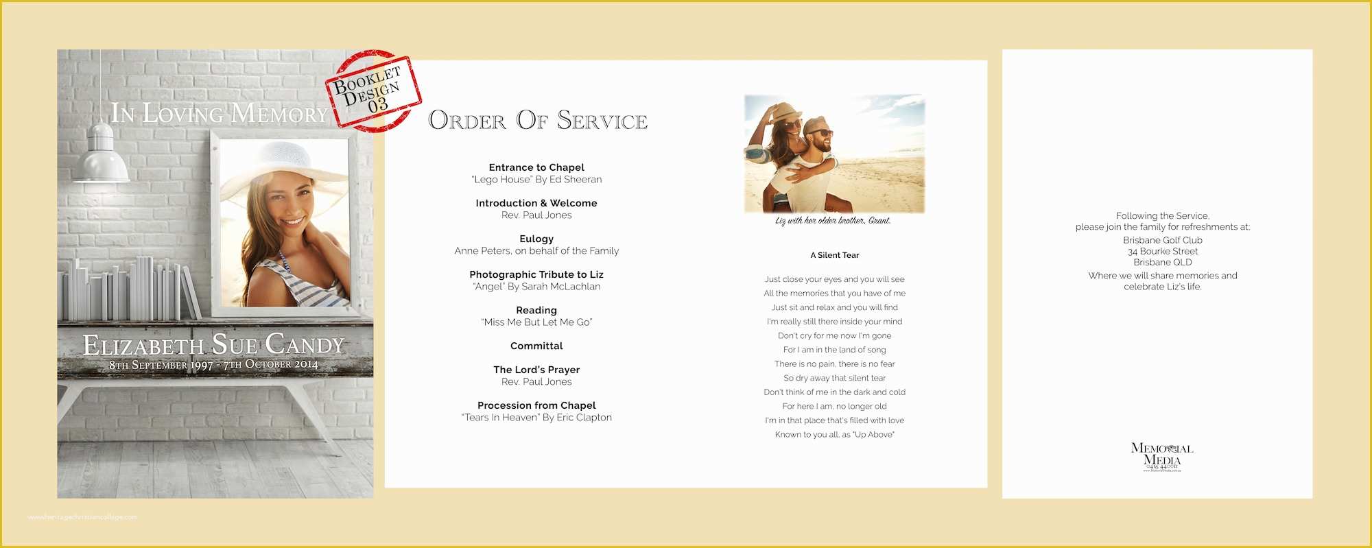 Funeral order Of Service Template Free Of Funeral order Of Service Booklets Memorial Media Sydney