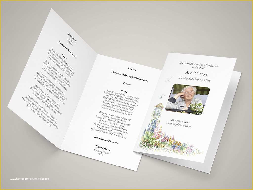 Funeral order Of Service Template Free Of Funeral order Of Service Templates and Printing Next Day