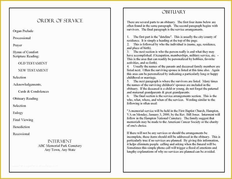 Funeral order Of Service Template Free Of Funeral Program Template Blog Archives Funeralprogram