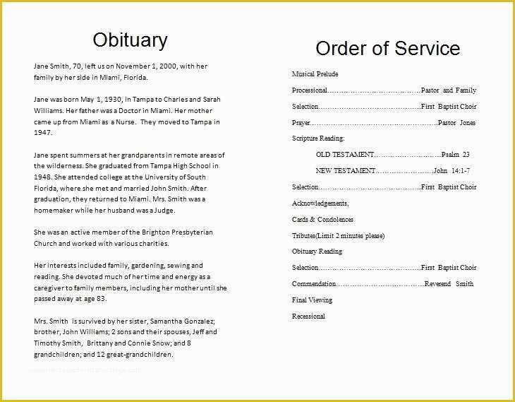 Funeral order Of Service Template Free Of Funeral Program Template Funeral order Of Service