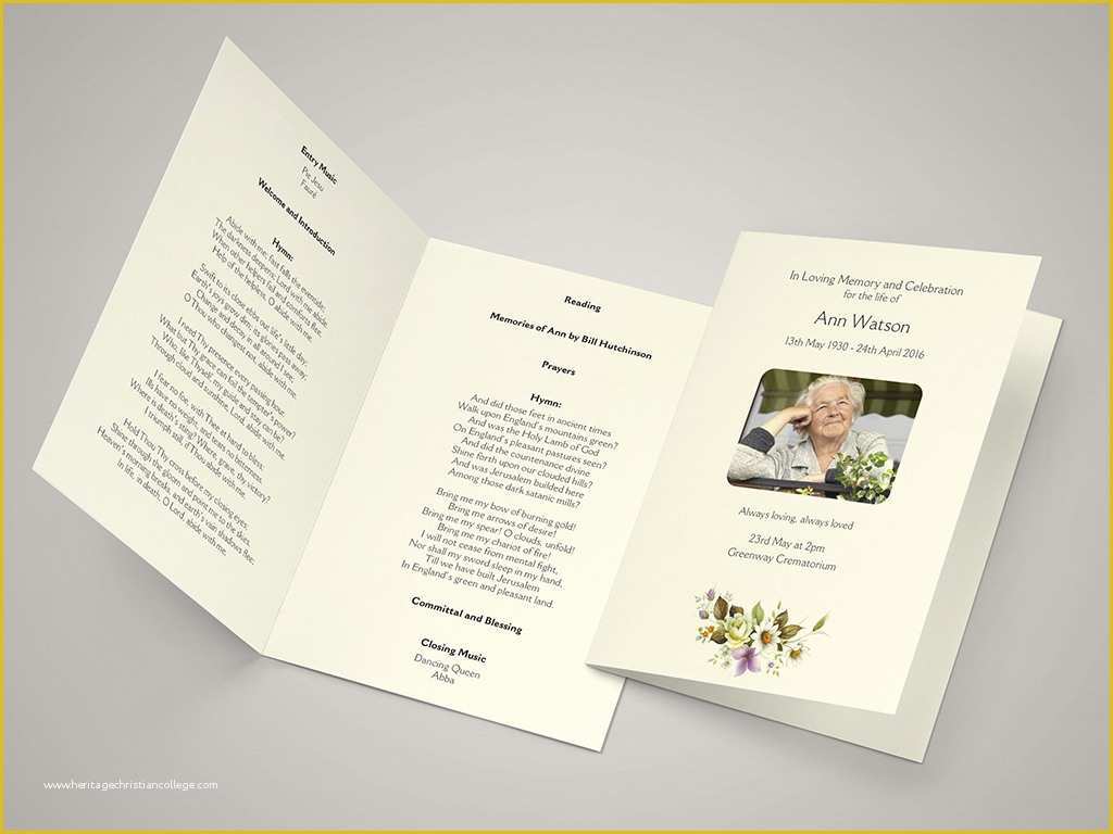 Funeral order Of Service Template Free Of Illustration Funeral order Of Service