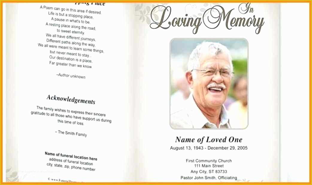 Funeral order Of Service Template Free Of Sample Funeral Program Free Memorial Service Template Word