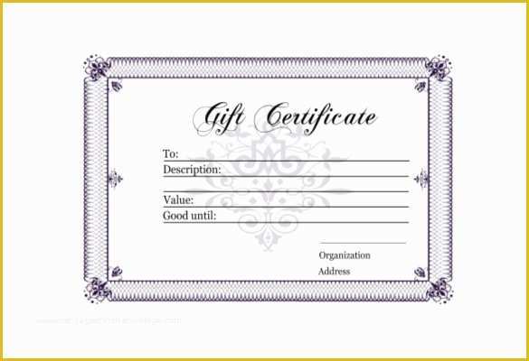Gift Certificate Template Word Free Download Of Blank Gift Certificate Template – 13 Free Word Pdf