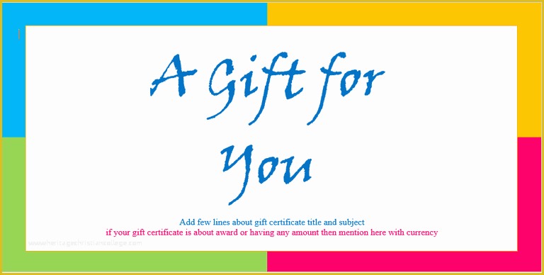 Gift Certificate Template Word Free Download Of Custom Gift Certificate Templates for Microsoft Word