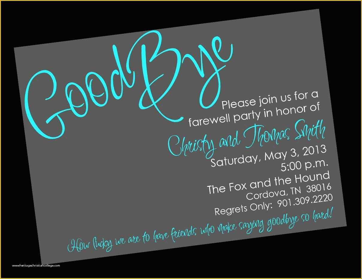 Going Away Party Invitation Template Free Of Free Printable Invitation Templates Going Away Party