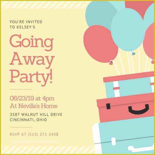 Going Away Party Invitation Template Free Of Going Away Card Template to Pin On Pinterest