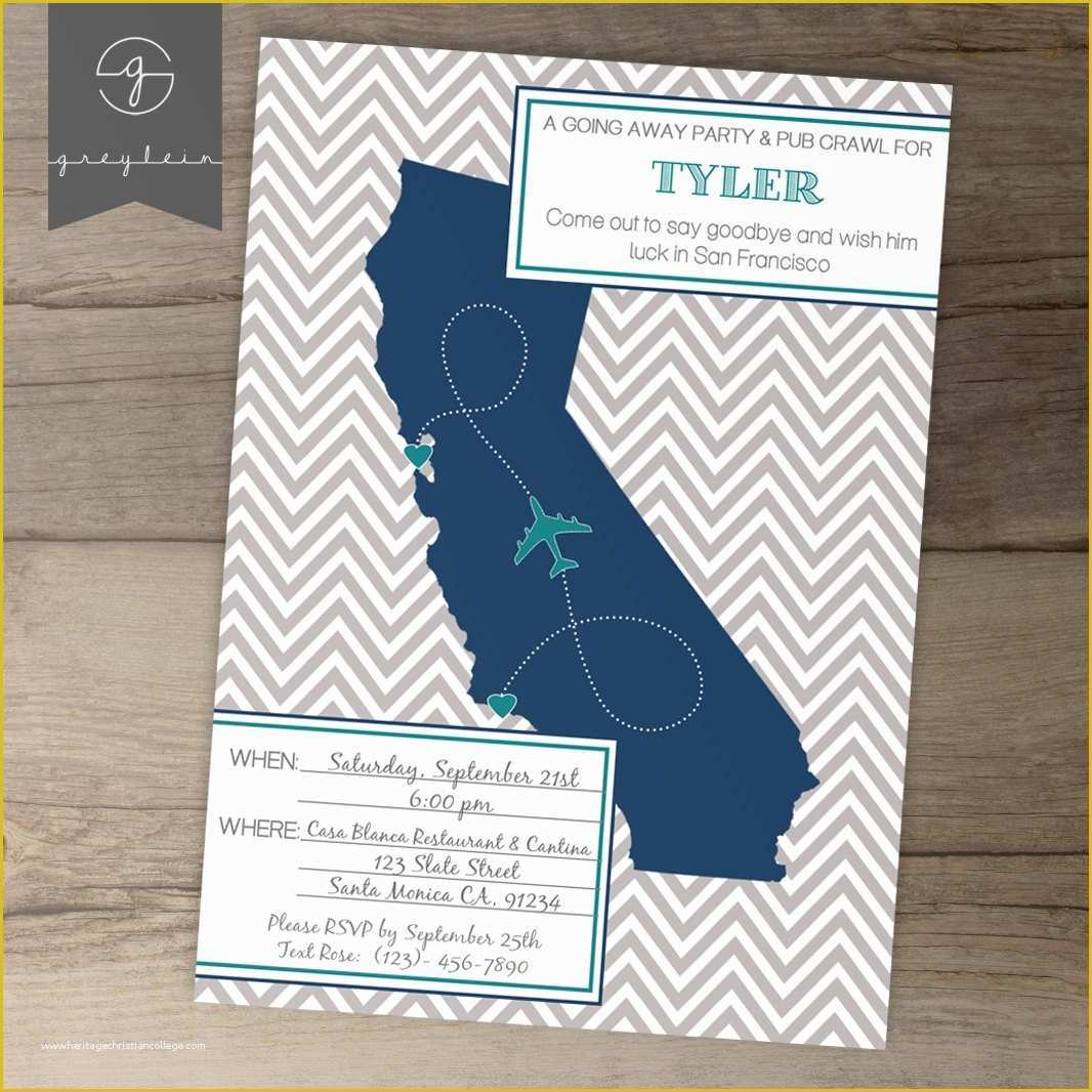 Going Away Party Invitation Template Free Of Going Away Party Invitations Invites Single State by