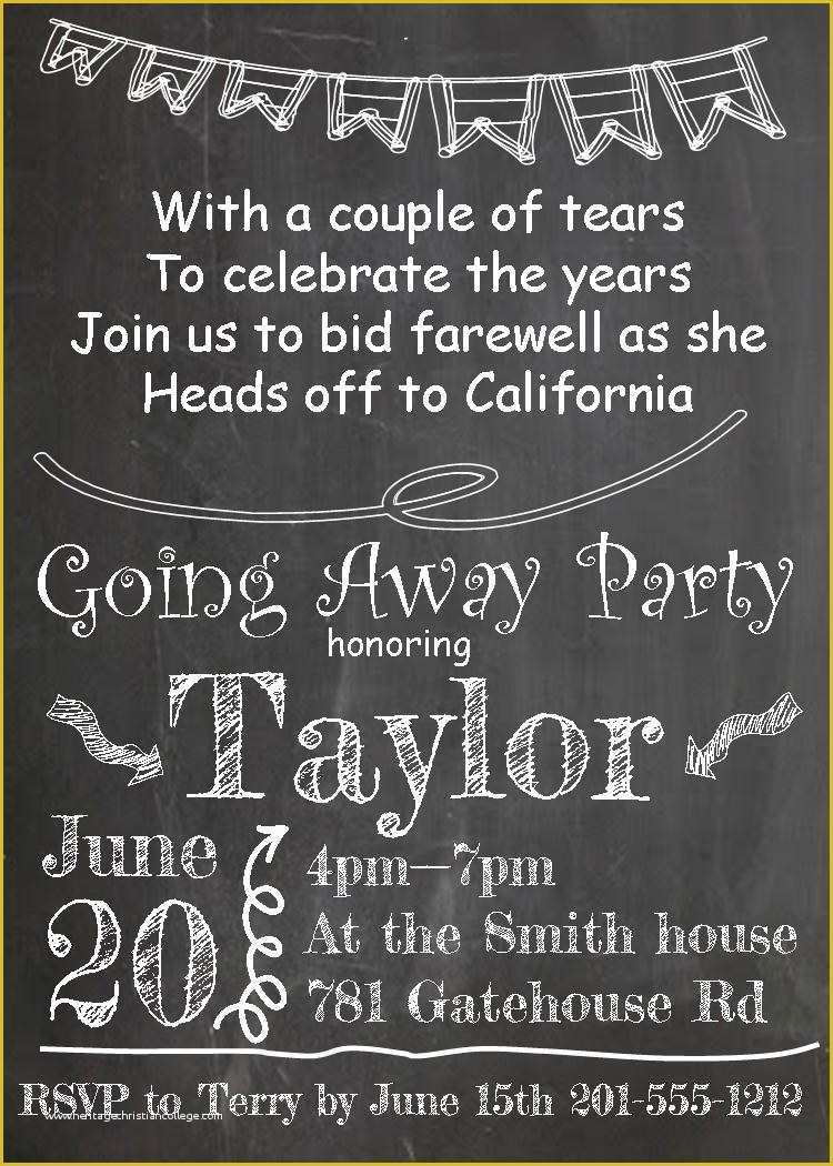 Going Away Party Invitation Template Free Of Going Away Party Invitations New Selections 2017