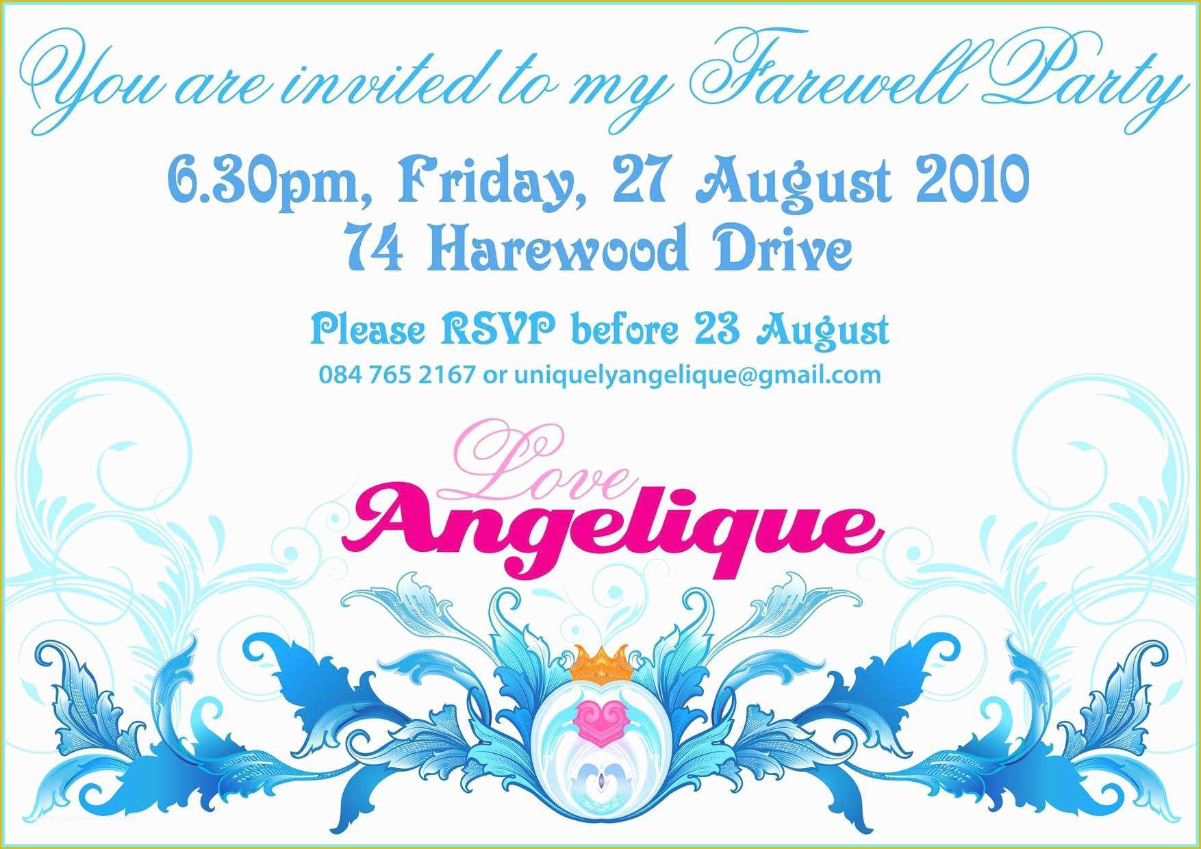 Going Away Party Invitation Template Free Of Going Away Party Invitations