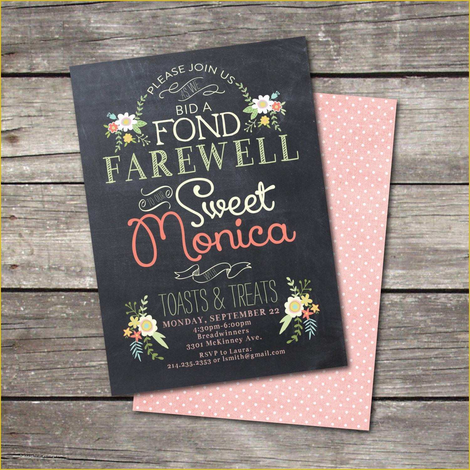 Going Away Party Invitation Template Free Of Going Away Party Invitations