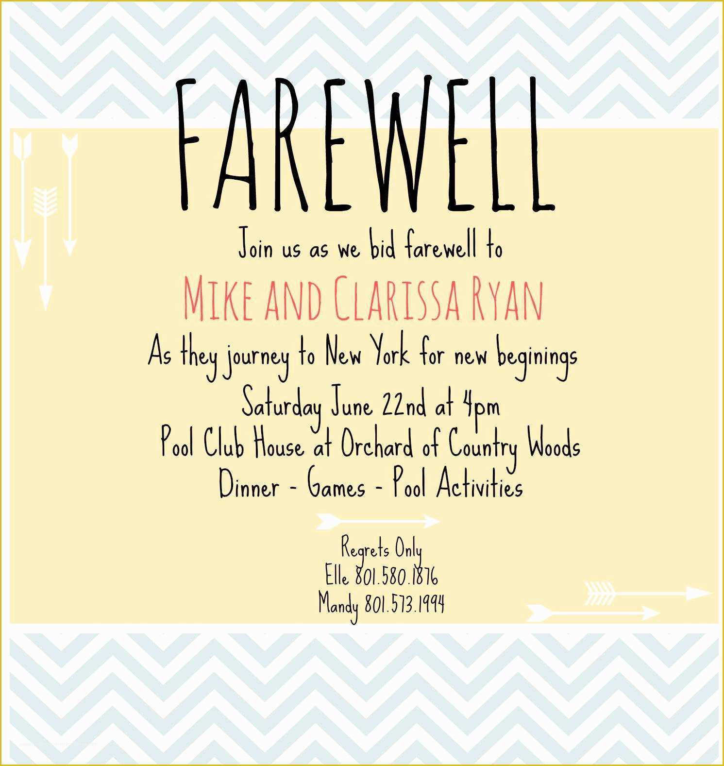 Going Away Party Invitation Template Free Of Going Away Party Invitations