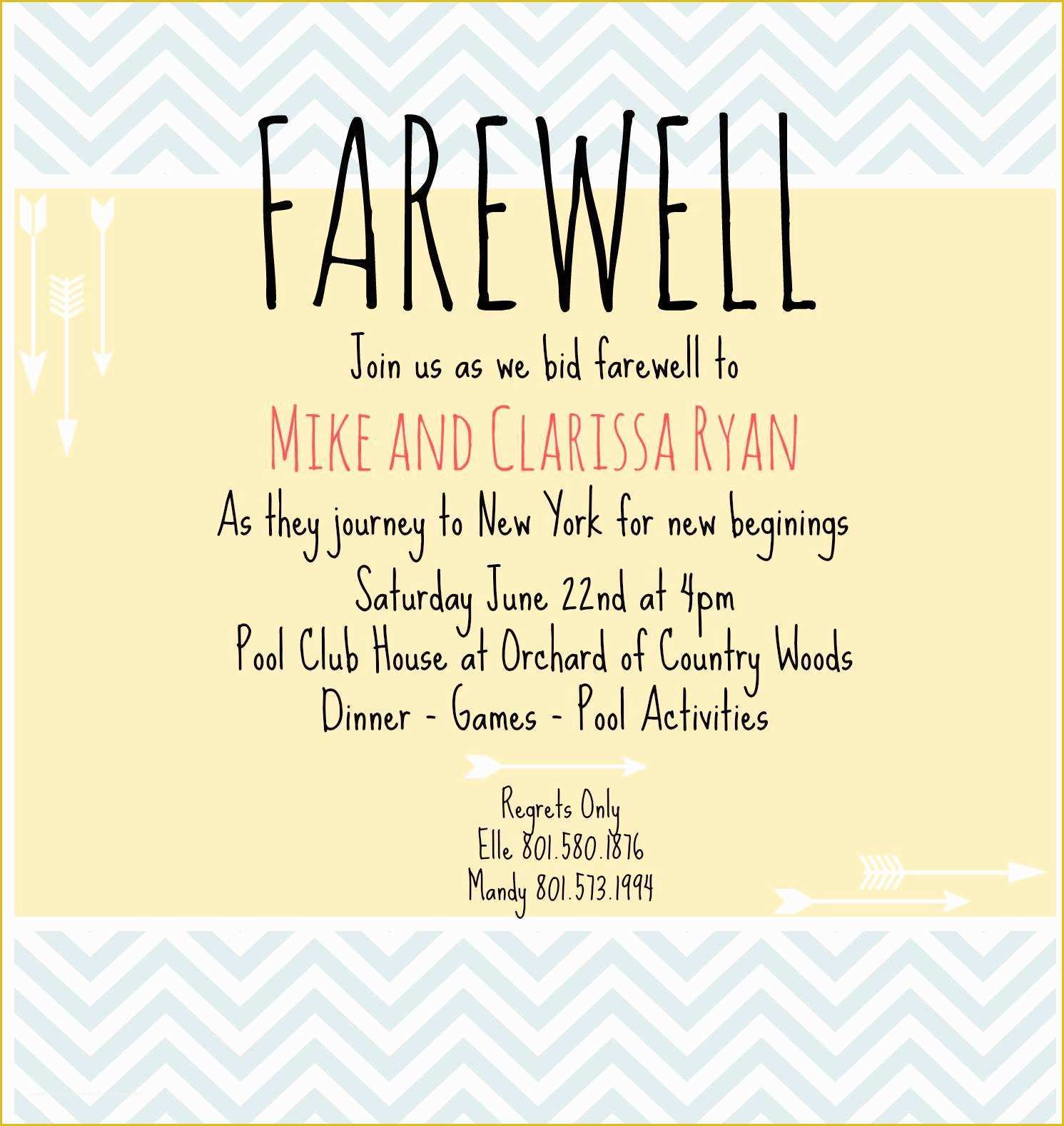 Going Away Party Invitation Template Free Of Going Away Party Invitations