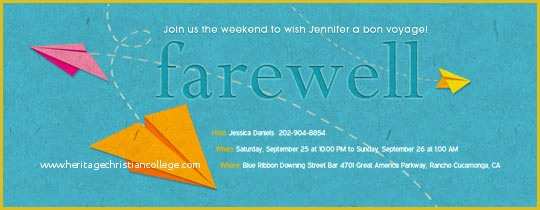 Going Away Party Invitation Template Free Of Retirement Farewell Free Online Invitations