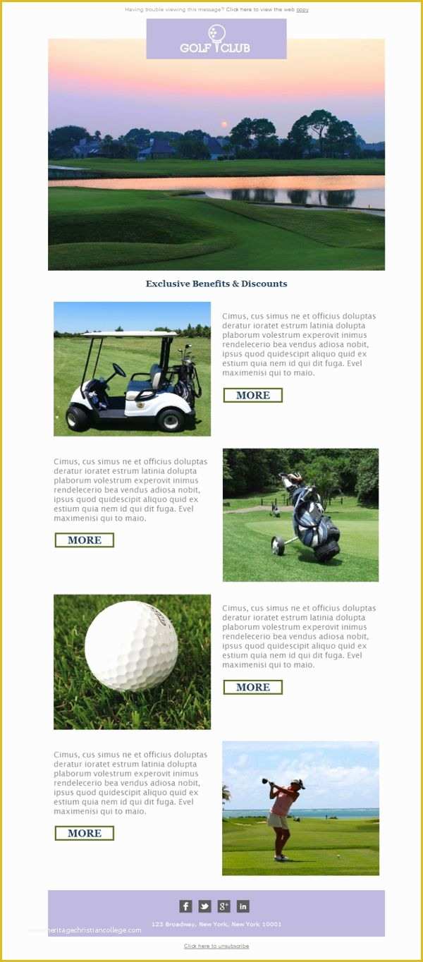 Golf Club Website Templates Free Of 7 Best Newsletter Templates themes Images On Pinterest