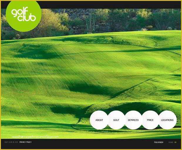 Golf Club Website Templates Free Of Circular Elements In Web Designs – En Passing Showcase