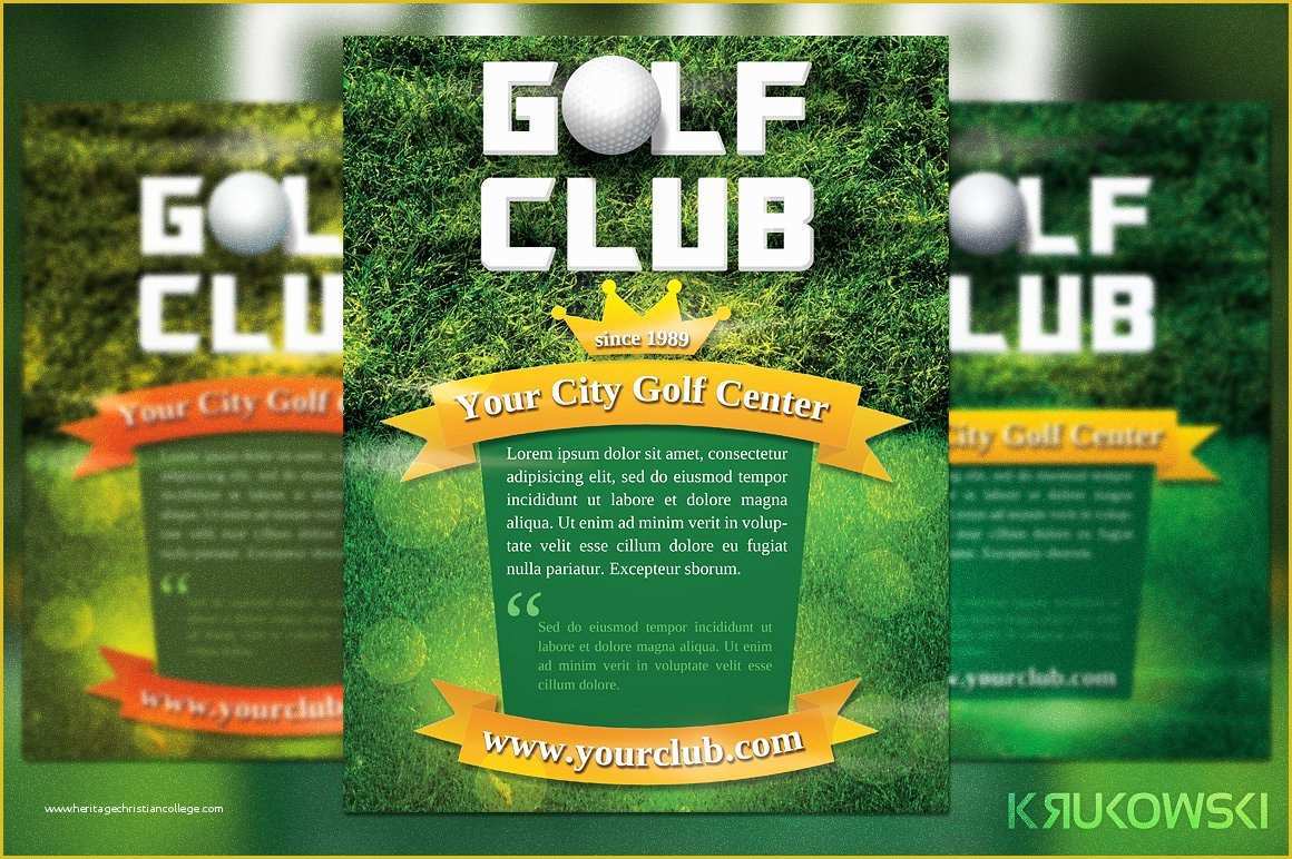 Golf Club Website Templates Free Of Golf Club Flyer Template Flyer Templates Creative Market