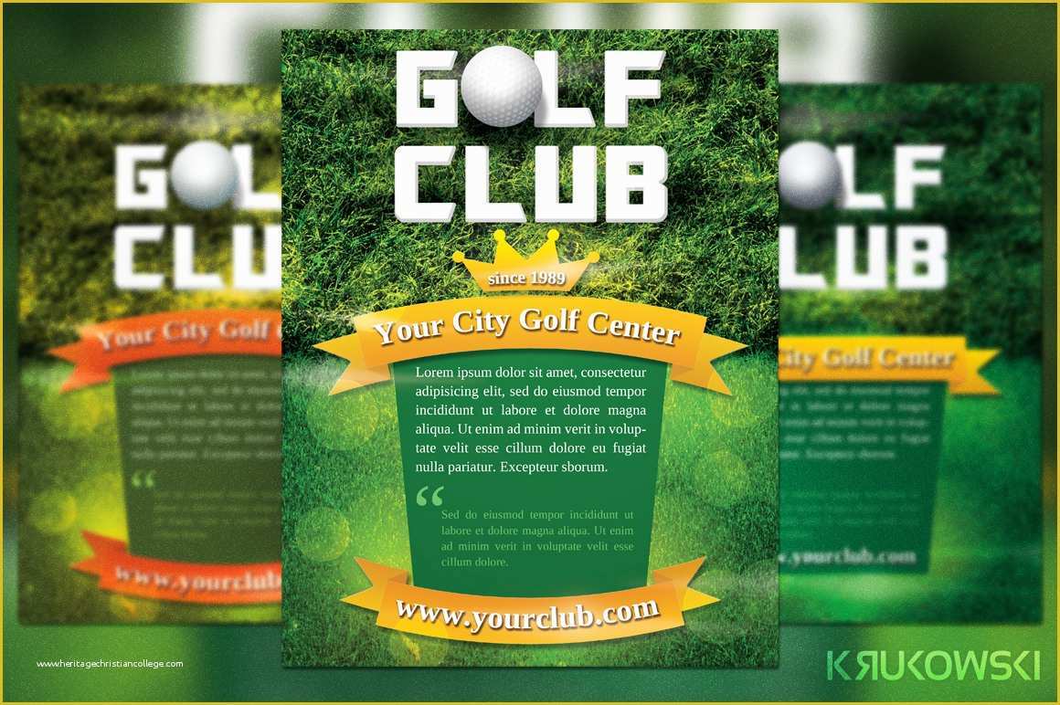 Golf Club Website Templates Free Of Golf Club Flyer Template Flyer Templates On Creative Market