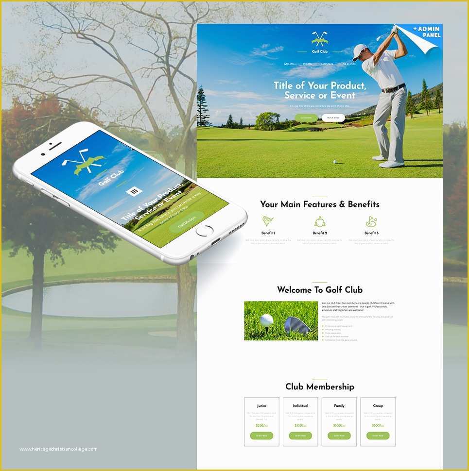 Golf Club Website Templates Free Of Golf Club Motocms 3 Landing Page Template