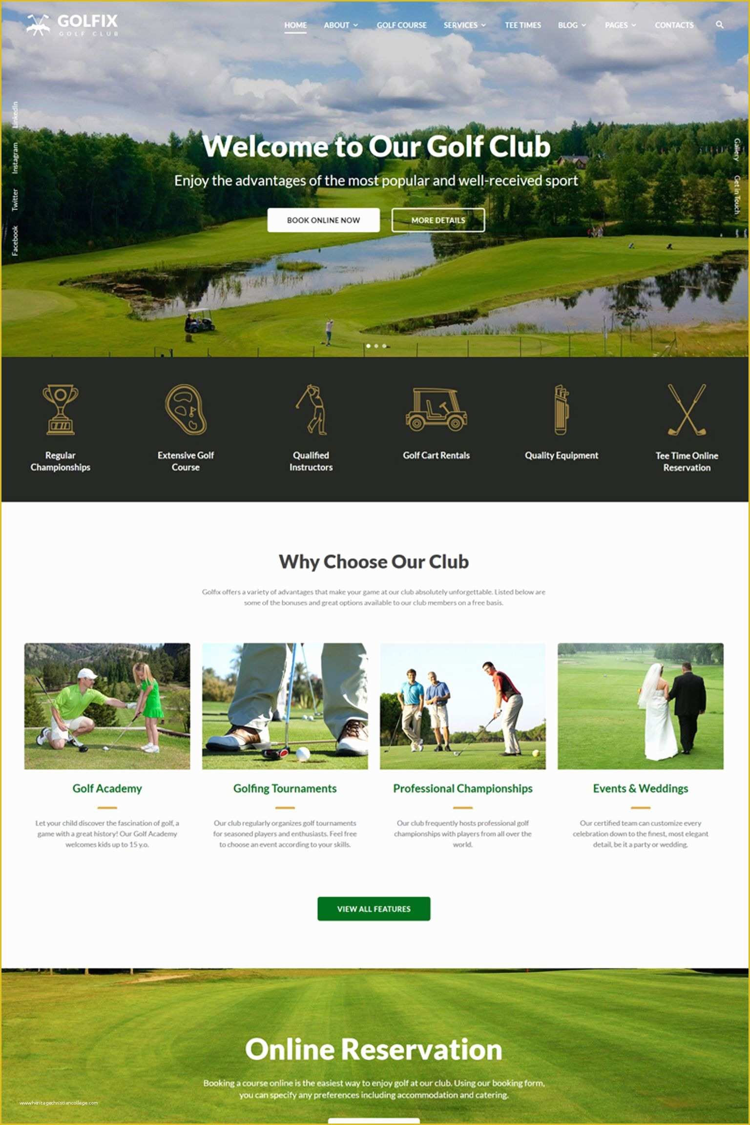 Golf Club Website Templates Free Of Golf Club Multipage HTML Template