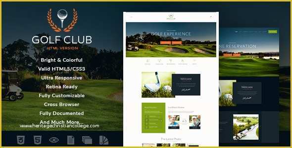 Golf Club Website Templates Free Of Golf Club