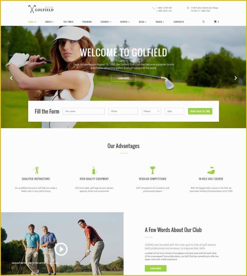 Golf Club Website Templates Free Of Golf Club Website Template