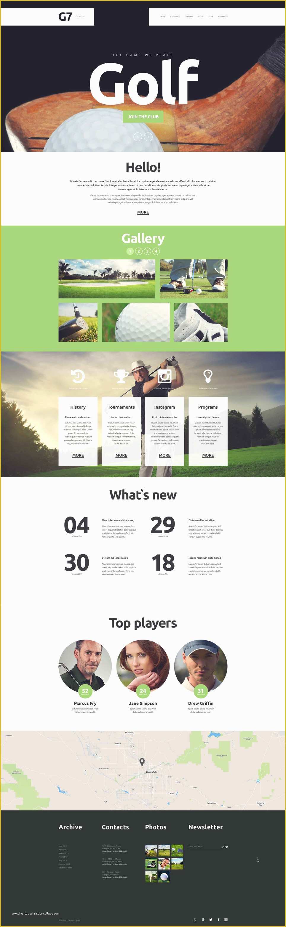 Golf Club Website Templates Free Of Golf Club Website Template