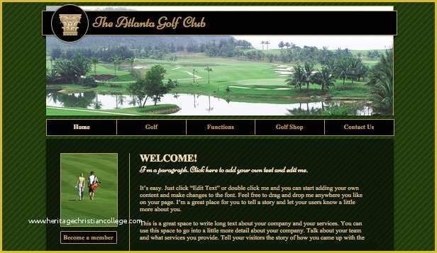 Golf Club Website Templates Free Of Golf Course Wix Template