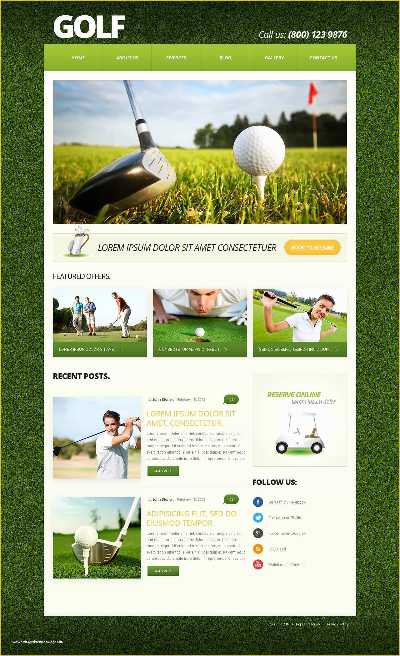 Golf Club Website Templates Free Of Golf Responsive Joomla Template
