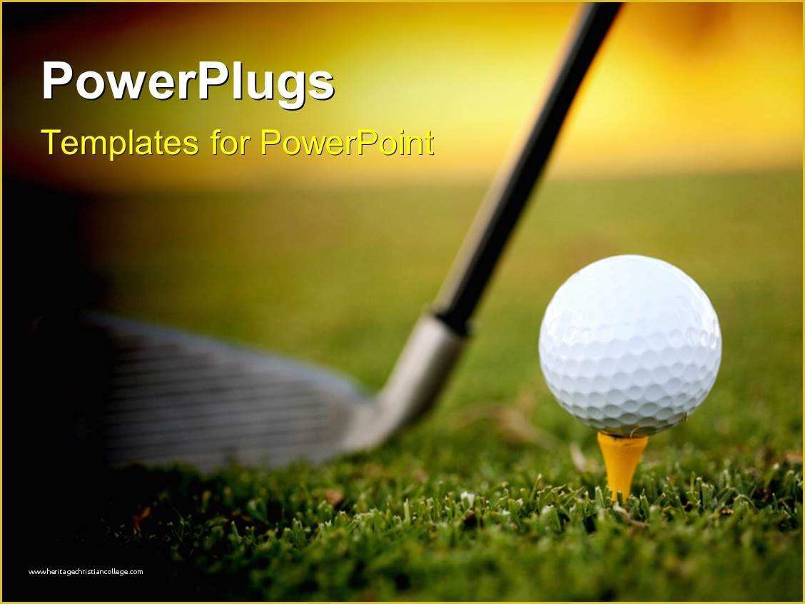 Golf Club Website Templates Free Of Powerpoint Template Golf Club Resting On Green Behind