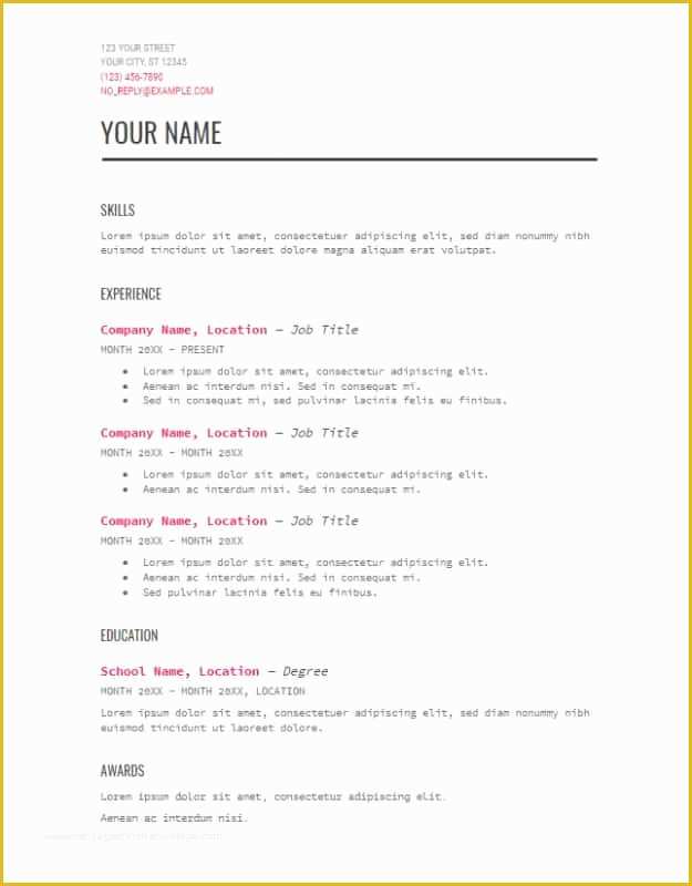 Google Docs Resume Template Free Of 29 Google Docs Resume Template to Ace Your Next Interview