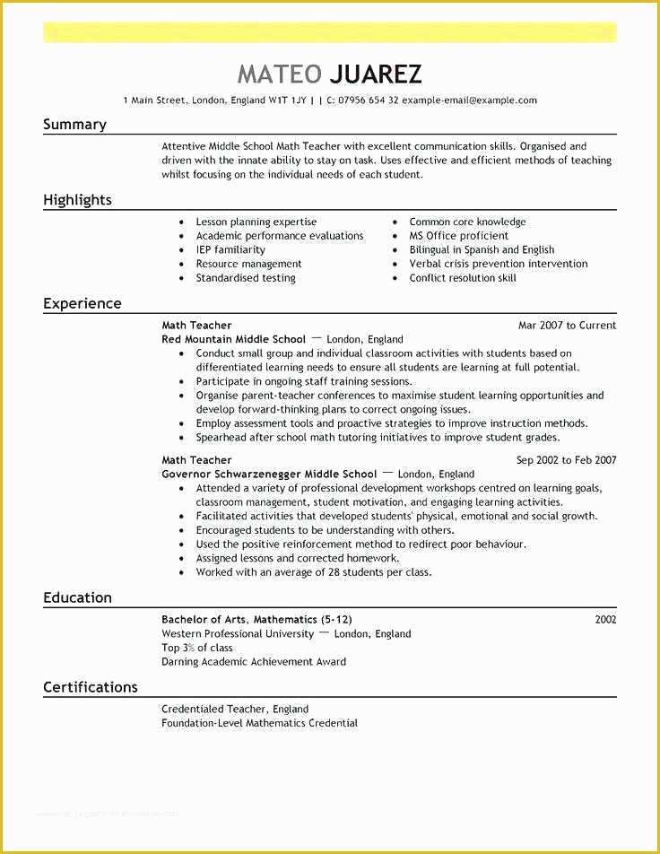 Google Docs Resume Template Free Of High School Resume Template Google Docs New Free Resume