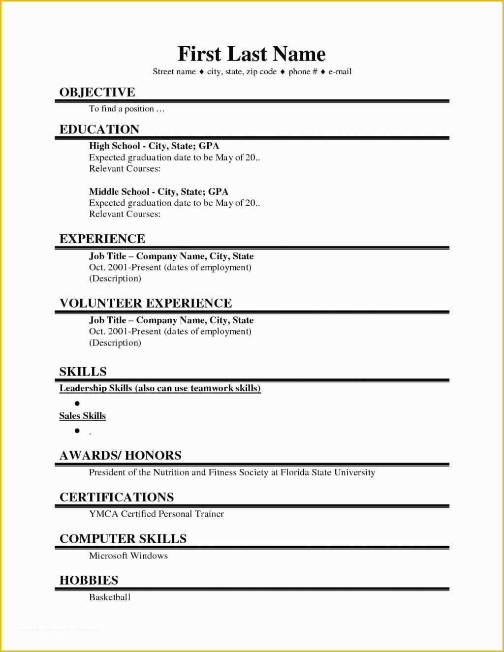 Google Docs Resume Template Free Of Resume and Template 64 Fantastic Free Resume Templates