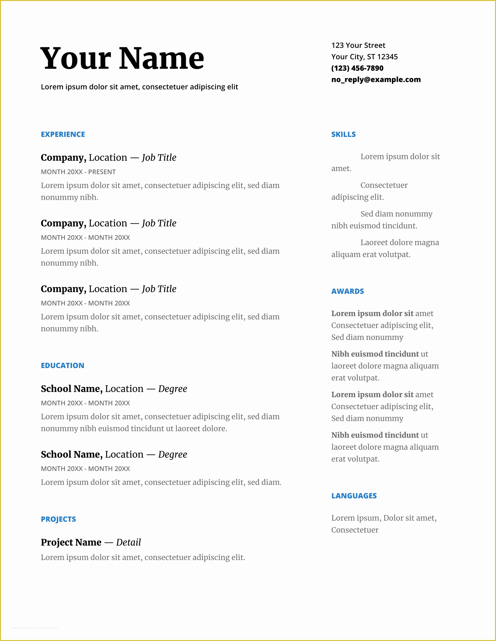 Google Docs Templates Free Of 2019 List Of top 5 Google Docs Resume Templates