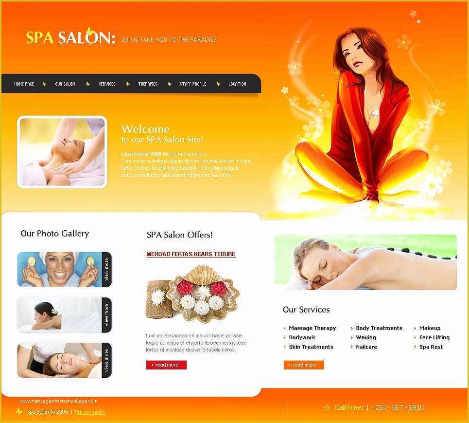 Hair Salon Website Templates Free Of Beauty Salon Website Template