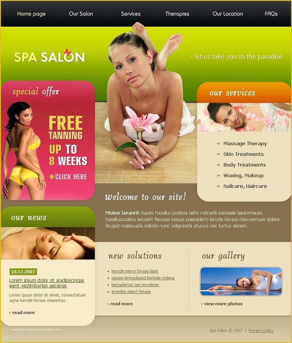 Hair Salon Website Templates Free Of Beauty Salon Website Template