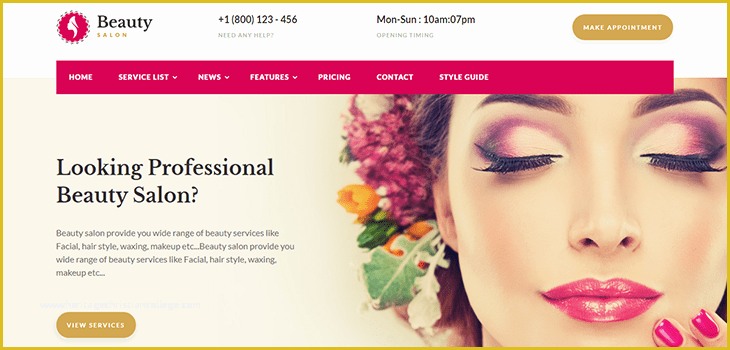 Hair Salon Website Templates Free Of Beauty Salon Websites Template