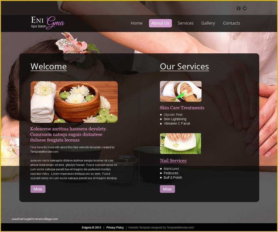 Hair Salon Website Templates Free Of Free Spa Salon Web Template