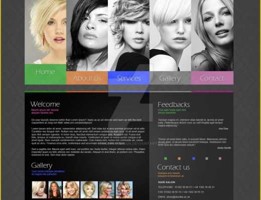 Hair Salon Website Templates Free Of Hair Salon Website Design Template by 6thsensedesign On