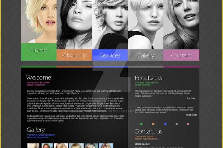 Hair Salon Website Templates Free Of Hair Salon Website Design Template by 6thsensedesign On