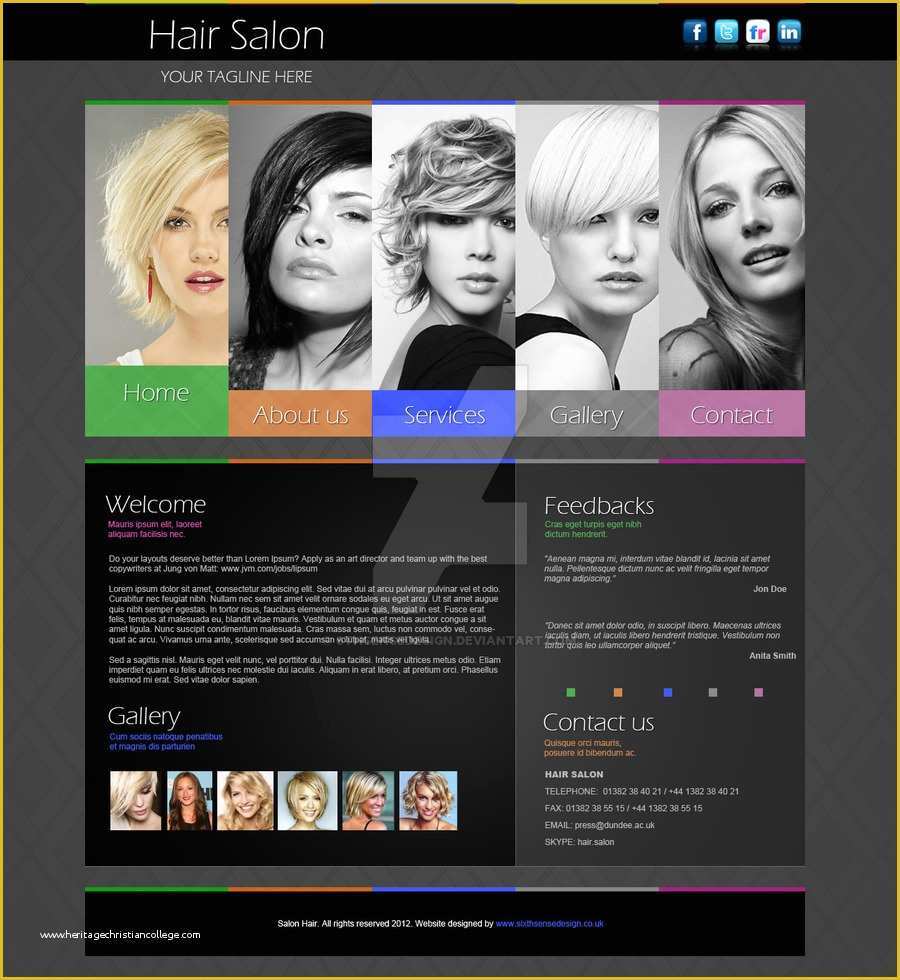 Hair Salon Website Templates Free Of Hair Salon Website Design Template by 6thsensedesign On