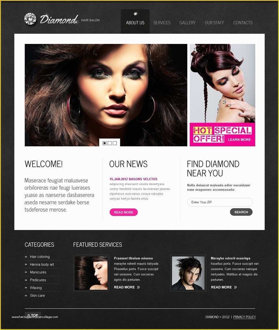 Hair Salon Website Templates Free Of Hair Salon Website Template