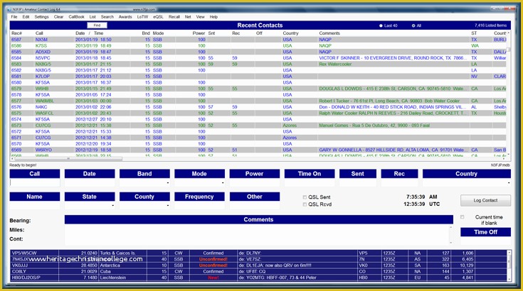 Ham Radio Website Templates Free Of Amateur Contact Log 6 2 – N3fjp