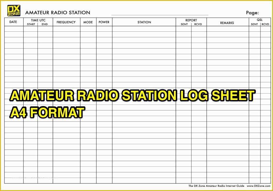 Ham Radio Website Templates Free Of Amateur Radio Station Log Sheet In A4 format